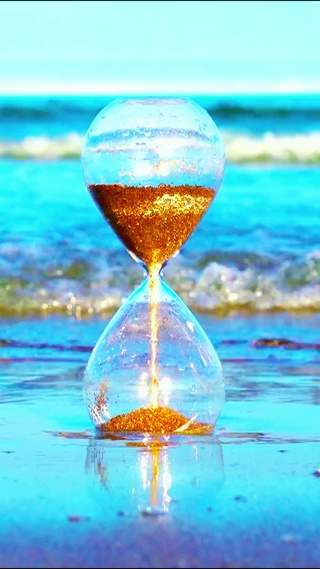 唯美海滩沙漏 4K