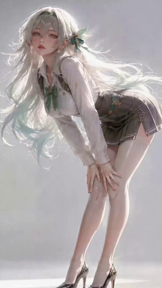 光影白发清纯二次元美少女