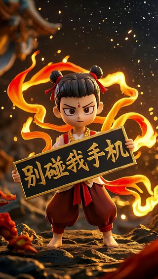 哪吒举牌