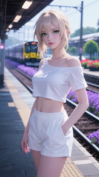白衣金发少女