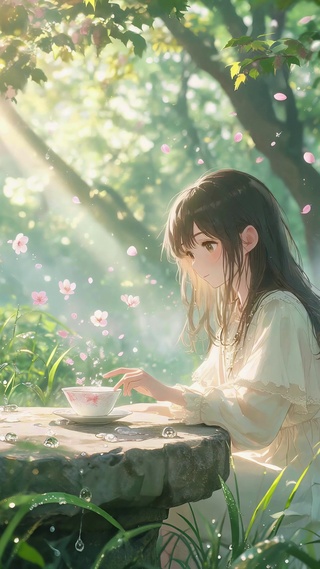 小清新光影美女
