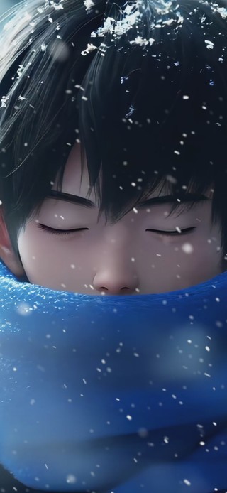 伫立雪中の異能少年