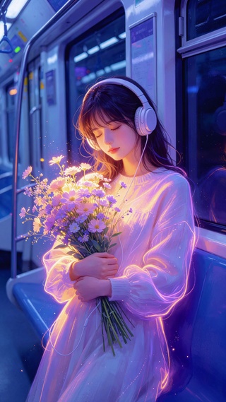 治愈鲜花美女壁纸
