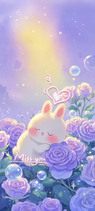 萌兔繁星闪烁都是浪漫的诗