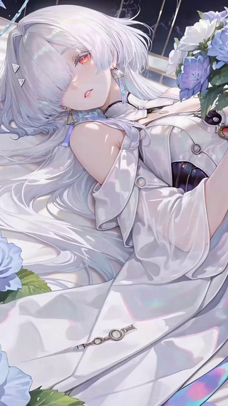 月下蓝玫瑰银发美少女莫宁