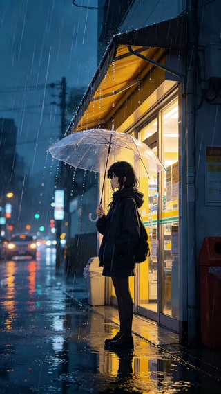 雨中少女
