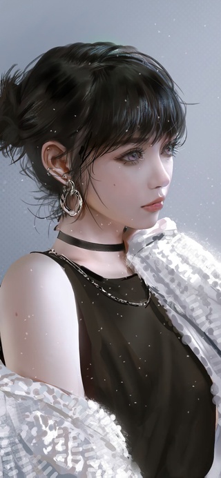 唯美治愈美女插画