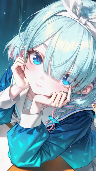 教室蓝发清纯美少女阿罗娜