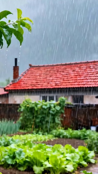 护眼雨天树木