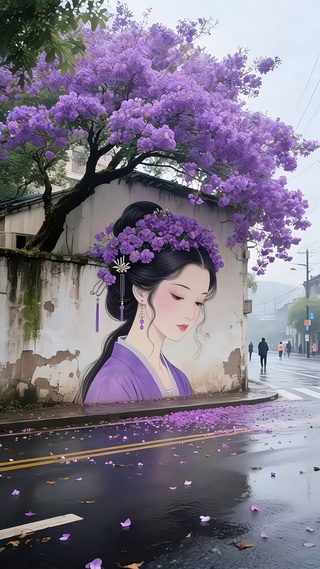 美女花墙壁纸