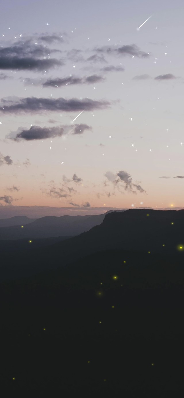治愈晚霞夜空