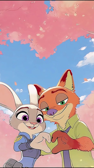 动物城CP甜蜜比心