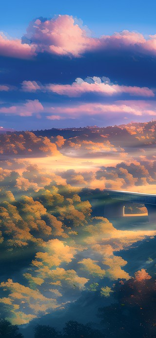 4K唯美治愈梦幻雾气动漫森林