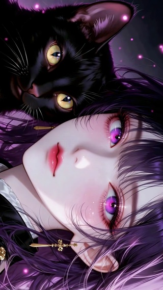紫瞳少女与她的黑猫