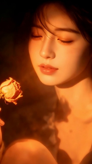 暖光玫瑰氛围感女神