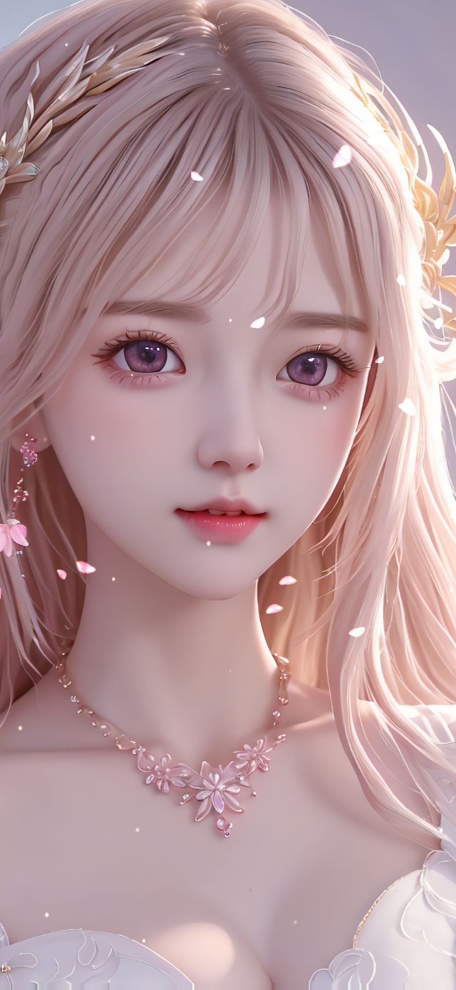 粉色桃花女孩