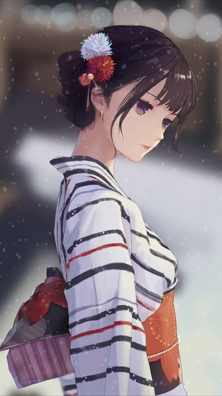 【4K】二次元少女 雪景唯美