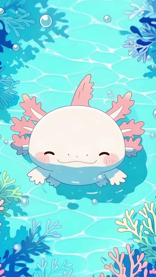 珊瑚丛中的小萌螈