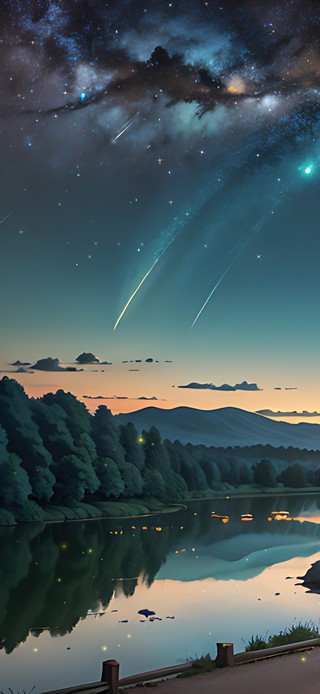 4K唯美治愈梦幻星空木屋夜景