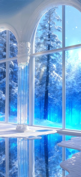 梦幻蓝色雪森林