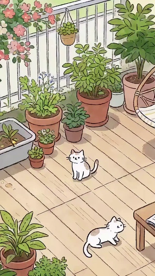 后院玩耍的小猫