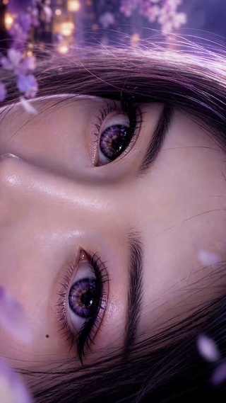 紫眸花影凝望