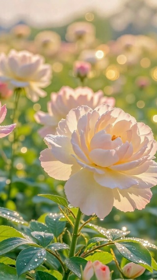 晨露唯美月季花田