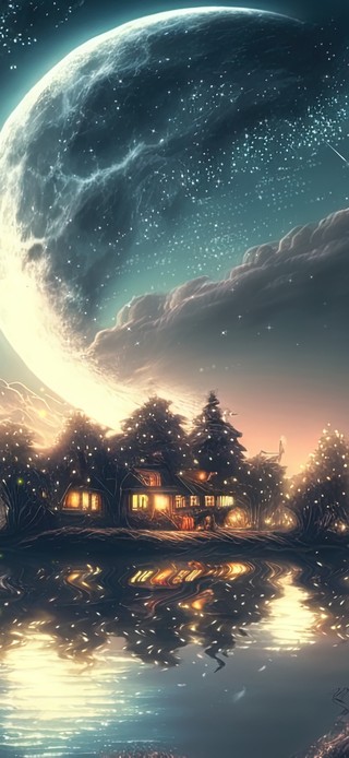 4K唯美治愈梦幻星空湖景