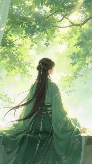 古风美女背影壁纸