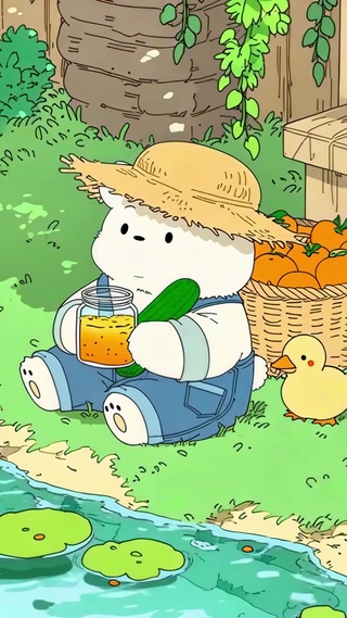 小熊与小黄鸭的田园生活