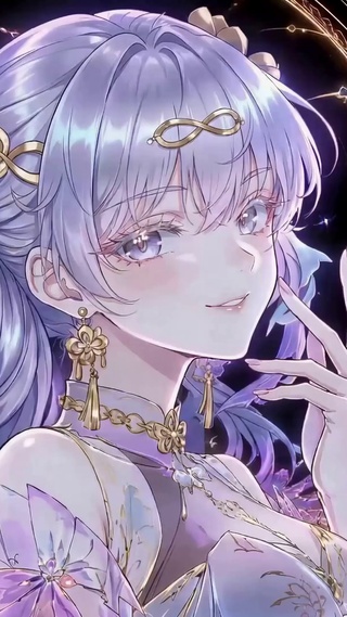紫发华丽古风二次元美少女