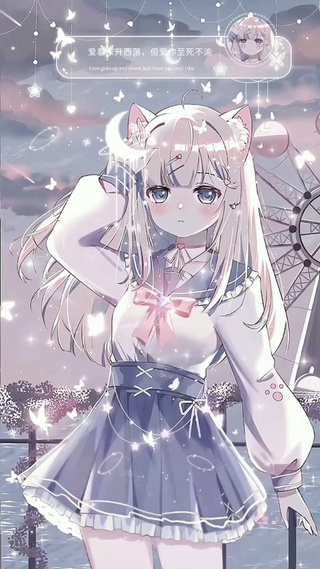 小清新你的眼睛像星星二次元动漫少女