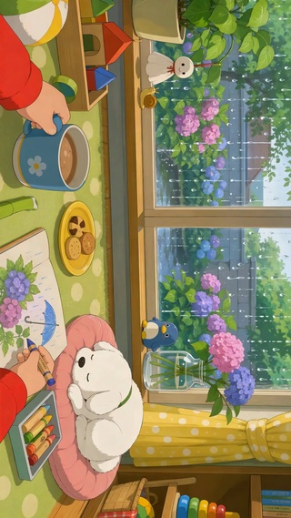 梅雨季窗边的治愈时光