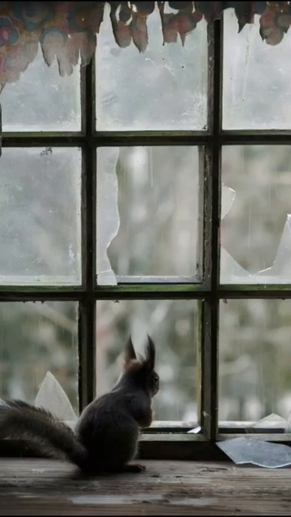 窗台边上的小松鼠