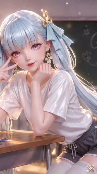 毕业季双马尾美少女今汐