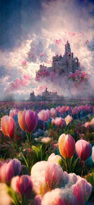 ai创作 郁金香城堡