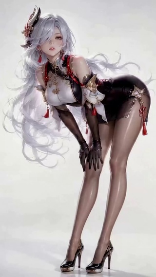 清纯白发女神
