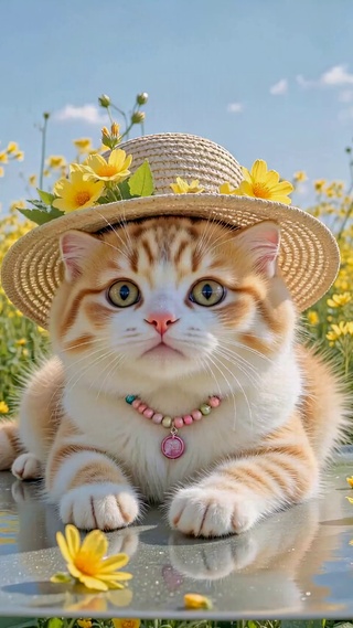 花田可爱萌橘猫