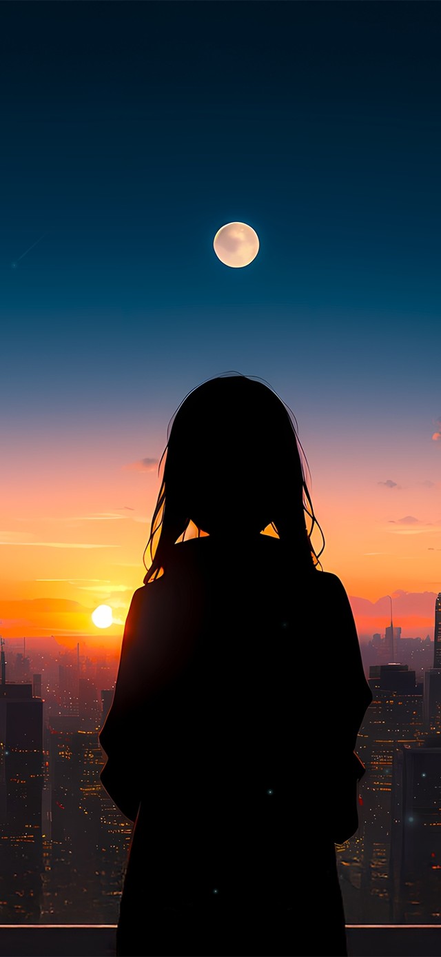 午后夕阳城市少女(美女手机动态壁纸)