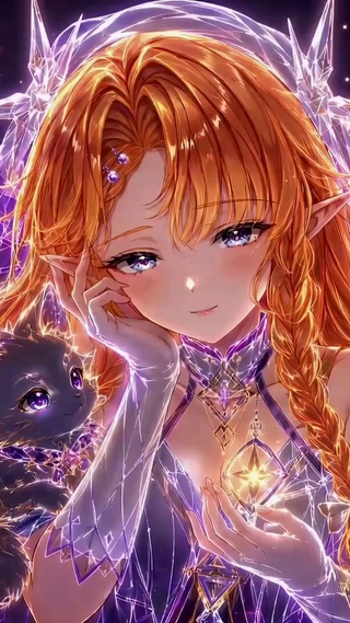 炫彩线画星光精灵美少女西格莉卡