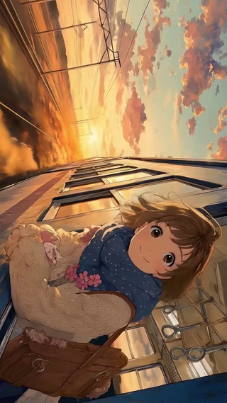 列车旅行的少女