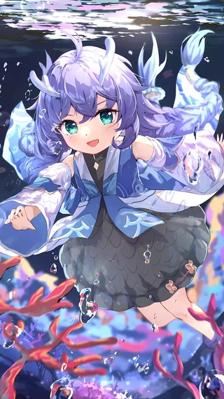 水中可爱小龙女