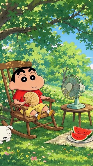 蜡笔小新夏日林间野餐