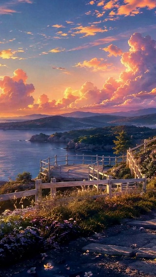 海岸落日