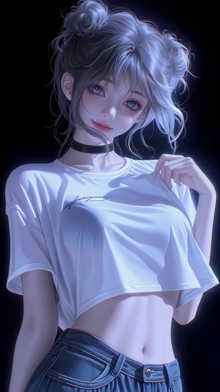 暗夜柔光美女
