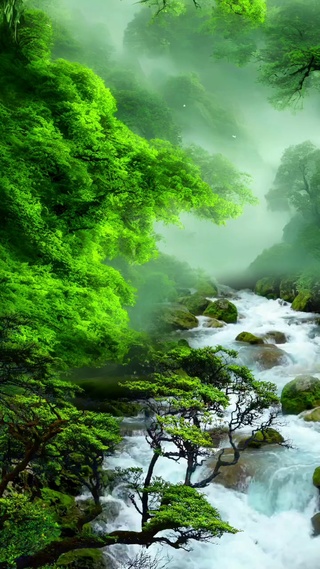 山间流水
