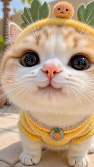 可爱菠萝装扮小奶猫