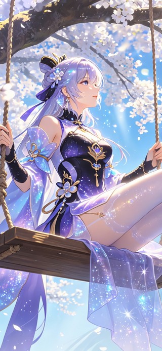花漾壁纸|冰蓝花雨
