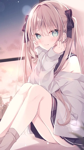 可爱窗边少女
