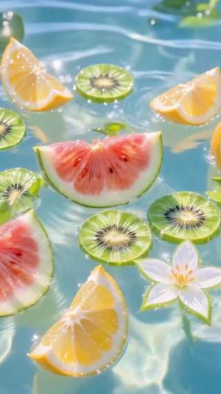 清透水面缤纷果切